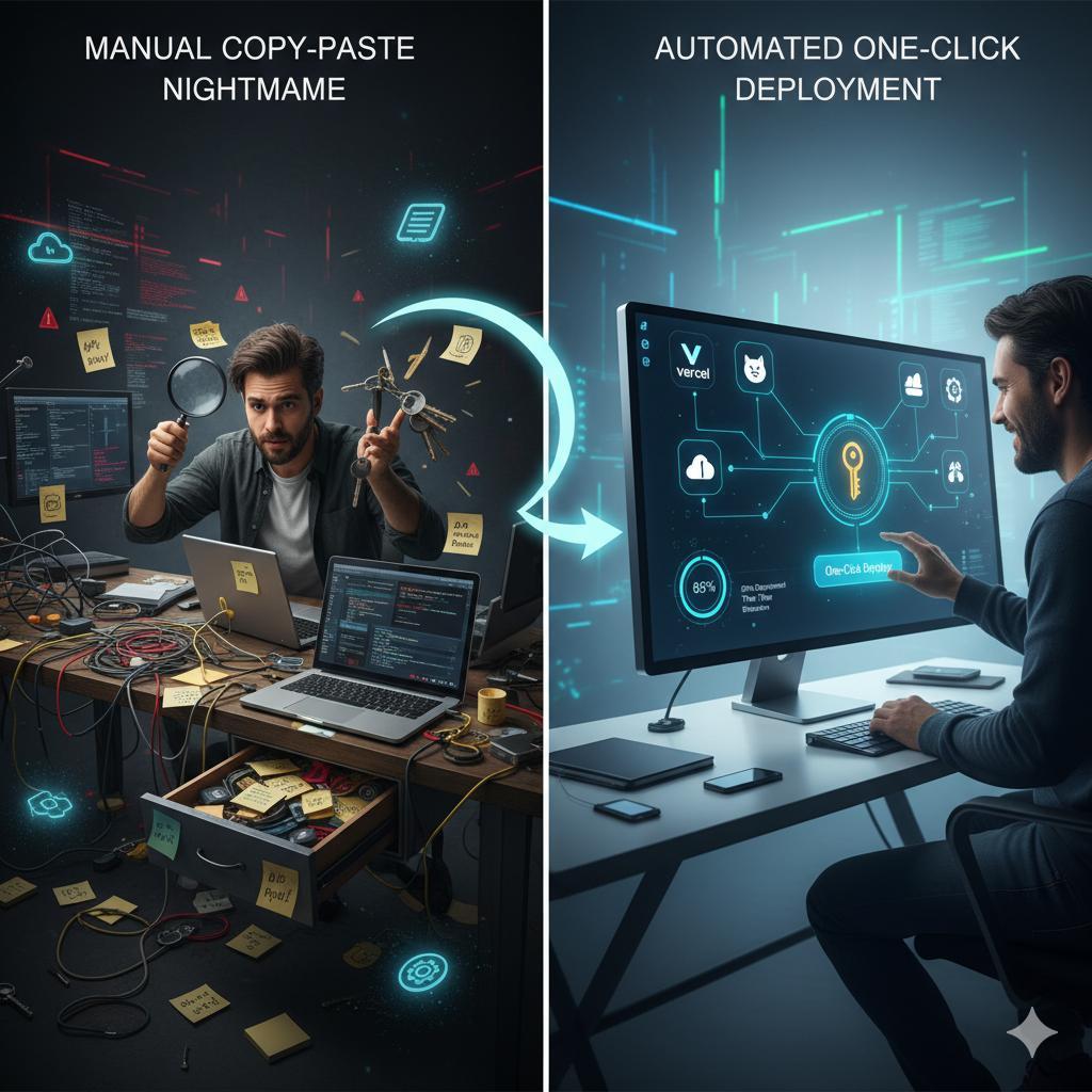 Cover image for From Manual Copy-Paste to One-Click Deploy: How Deployment Automation Eliminates API Key Drift