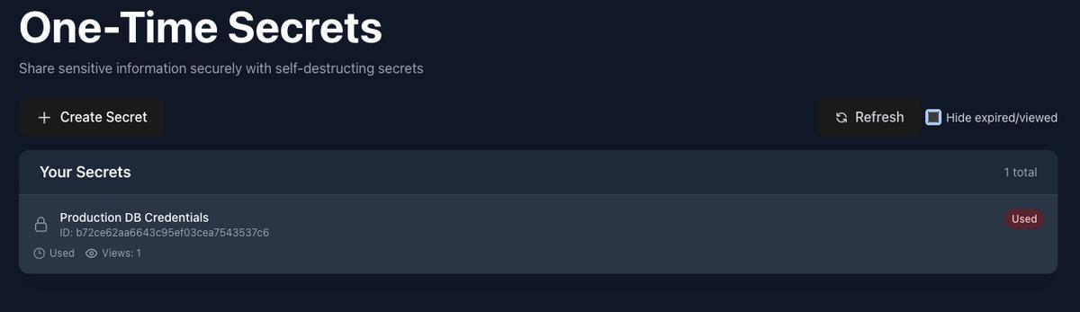 Secret Viewed Status